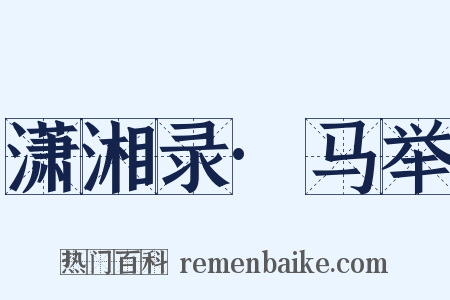 潇湘录·马举是什么意思的图片